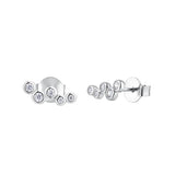 925 Silver Zircon Stud Earrings Wedding Jewelry