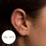 925 Silver Zircon Stud Earrings Wedding Jewelry