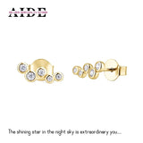 925 Silver Zircon Stud Earrings Wedding Jewelry