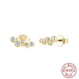 925 Silver Zircon Stud Earrings Wedding Jewelry