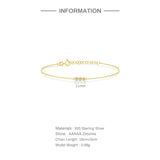 925 Silver Triple Diamond Bracelet Chain for Women Girl's Fine Jewelry