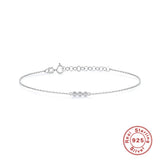 925 Silver Triple Diamond Bracelet Chain for Women Girl's Fine Jewelry