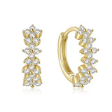 925 Silver CZ Hoop Earrings for Women Minimalist Charm Party Jewelry
