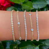 925 Silver Zircon 18k Bracelet Chain for Women's Jewelry