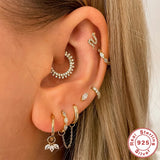 925 Silver Zircon Pendant Drop Earrings Women's Jewelry
