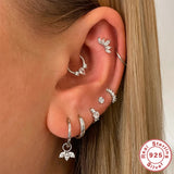 925 Silver Zircon Pendant Drop Earrings Women's Jewelry