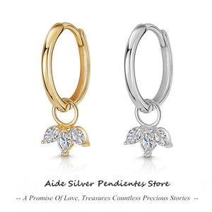 925 Silver Zircon Pendant Drop Earrings Women's Jewelry