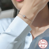 925 Silver Moissanite Bangle Charm Wedding Bracelet For Women