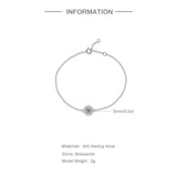 925 Silver Moissanite Bangle Charm Wedding Bracelet For Women