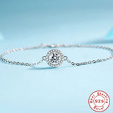 925 Silver Moissanite Bangle Charm Wedding Bracelet For Women