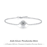 925 Silver Moissanite Bangle Charm Wedding Bracelet For Women
