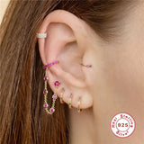925 Silver Huggie Hoop Earring Six Styles Cartiluge Earrings Silver