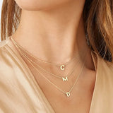 925 Silver Initial Letter Pendant Necklace A-Z Alphabet Collares Fine Jewelry
