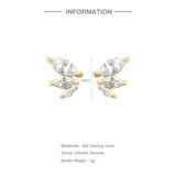 925 Silver Horse Eye Stud Earrings 18k Plated