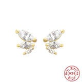 925 Silver Horse Eye Stud Earrings 18k Plated