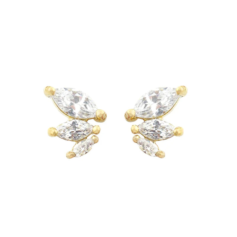 925 Silver Horse Eye Stud Earrings 18k Plated