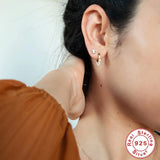 925 Silver Horse Eye Stud Earrings 18k Plated