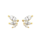 925 Silver Horse Eye Stud Earrings 18k Plated