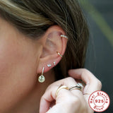 925 Silver Horse Eye Stud Earrings 18k Plated