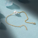 925 Silver Irregular Pearl Women's Bracelet Paper Clip Double Combo Bracelets