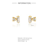 925 Sterling Silver Geometric Zircon Stud Earrings