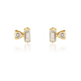 925 Sterling Silver Geometric Zircon Stud Earrings