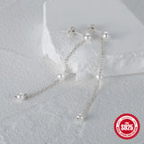 925 Silver Tassel Pearl Drop Earrings Gift Bijoux Jewelry