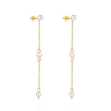 925 Silver Tassel Pearl Drop Earrings Gift Bijoux Jewelry