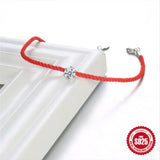 925 Silver Couple Bracelet Geometric Zircon Weaving Rope Women Christmas Gift