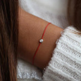 925 Silver Couple Bracelet Geometric Zircon Weaving Rope Women Christmas Gift