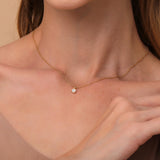 925 Silver Opal Round Pendant Choker Necklace for Women Girls