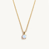 925 Silver Opal Round Pendant Choker Necklace for Women Girls