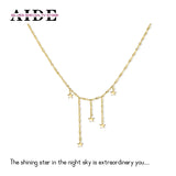 925 Silver Necklace Tassel Chain Stars Pendant Clavicle Necklaces Women