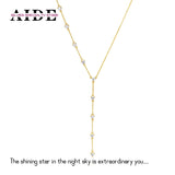 Sterling Silver Y-shaped Diamond Necklace for Women