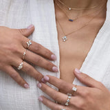 925 Silver Necklace Zircon Pendant Clavicle Chain for Women Jewelry