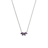 925 Silver Purple Zircon Pendant Necklace Women Wedding Jewelry