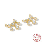 925 Silver CZ Tassel Stud Earrings Wedding Jewelry