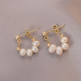 925 Silver Pearl Stud Earrings for Women Plated Brincos Aretes