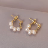 925 Silver Pearl Stud Earrings for Women Plated Brincos Aretes