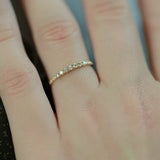 925 Silver Crystal Wedding Ring CZ Stacked Hand Jewelry