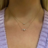 925 Silver Zircon Bar Pendant Necklace for Women