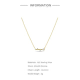925 Silver Zircon Bar Pendant Necklace for Women