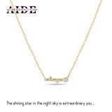 925 Silver Zircon Bar Pendant Necklace for Women