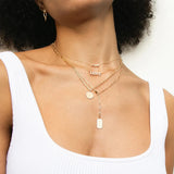 925 Silver Zircon Bar Pendant Necklace for Women