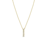 925 Silver Zircon Bar Pendant Necklace for Women