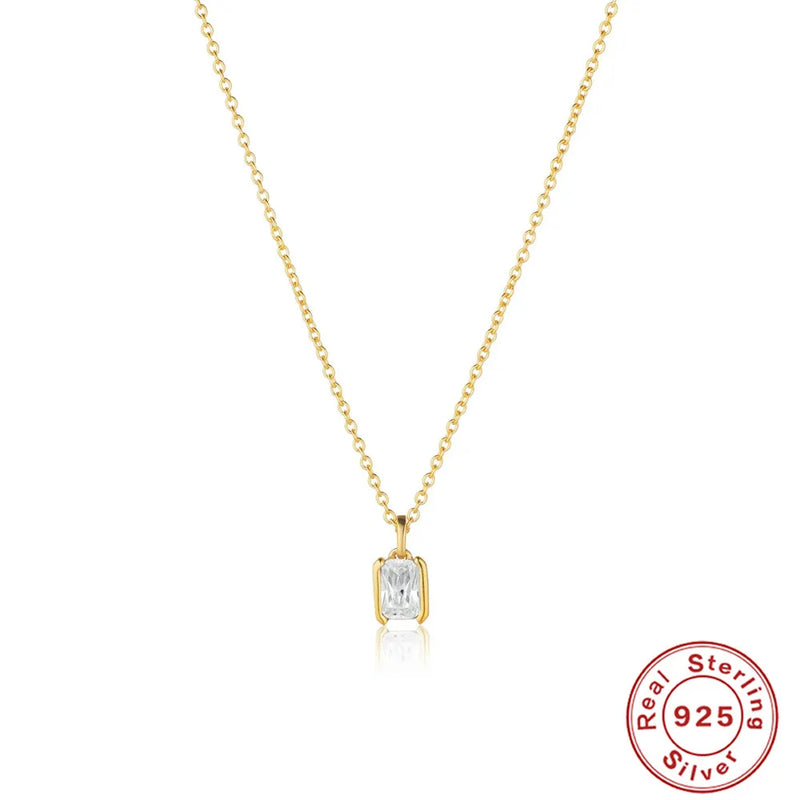 925 Silver Zircon Pendant Necklace for Women Gift