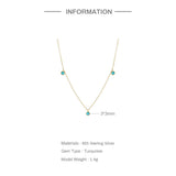 925 Silver Turquoise Pendant Necklace Chain for Women Girls