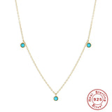 925 Silver Turquoise Pendant Necklace Chain for Women Girls