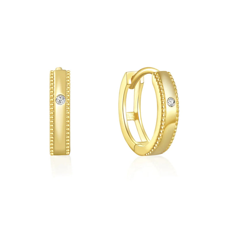 925 Silver Square Circle Hoop Earrings For Women