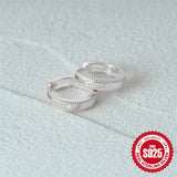 925 Silver Square Circle Hoop Earrings For Women